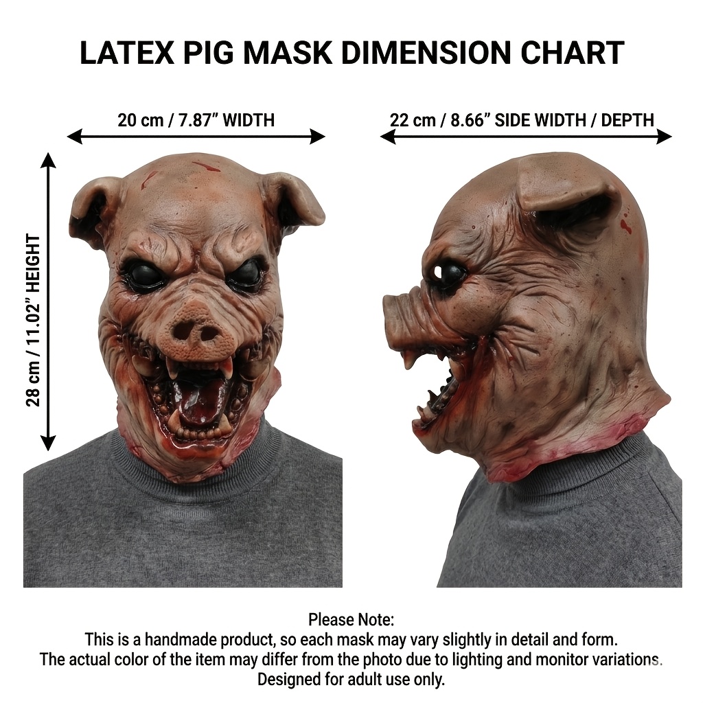 Realistic Bloody Pig Monster Full Face Mask for Halloween